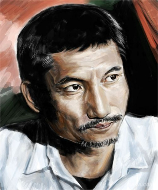 中国第五代电影导演的手绘写实风格肖像